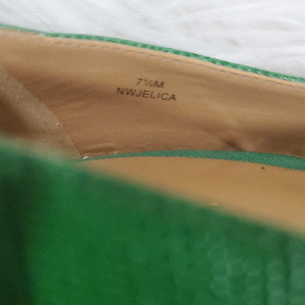 Nine West Emerald Green Peep Toe Wedge Heels - Picture 9 of 11